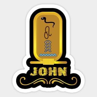 JOHN-American names in hieroglyphic letters-JOHN, name in a Pharaonic Khartouch-Hieroglyphic pharaonic names Sticker